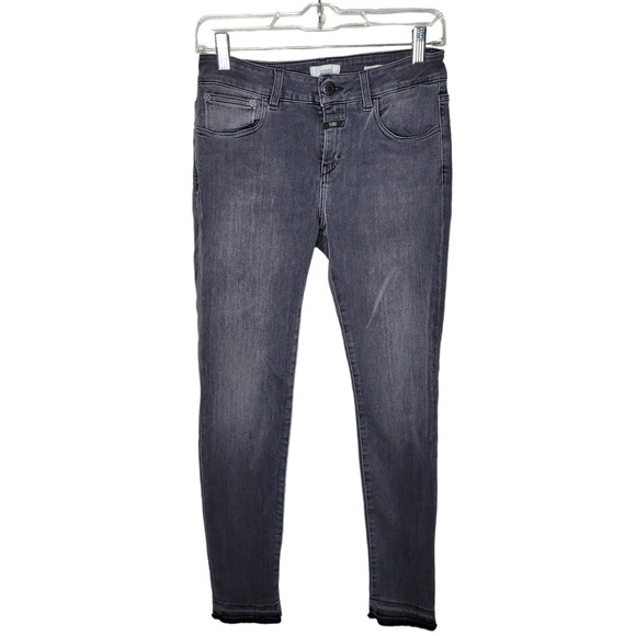 Closed Denim Womens Jeans Baker Size 27 Skinny Leg faded black raw hem italy - Picture 1 of 8